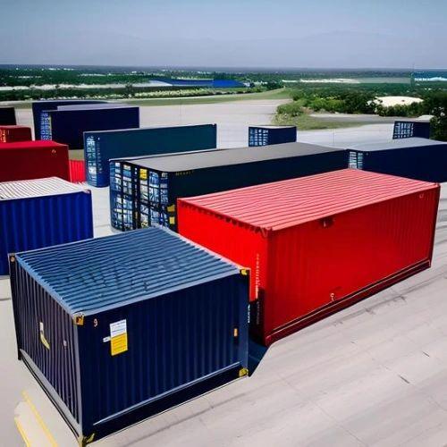 Rows of shipping containers ready for rent
